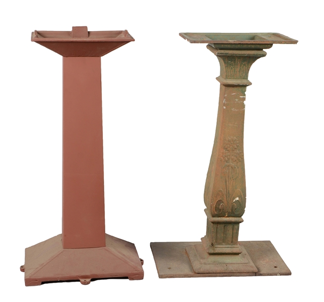 LOT OF 2: CAST IRON SLOT MACHINE STANDS. 