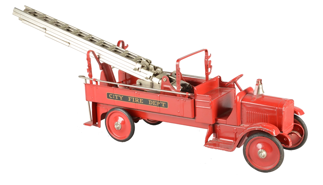 BUDDY L PRESSED STEEL CITY FIRETRUCK.