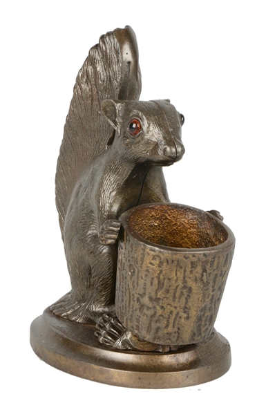 FIGURAL SQUIRREL CIGAR AND MATCH HOLDER. 