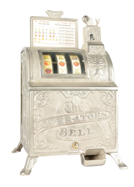 **5¢ CAILLE OPERATORS BELL SLOT MACHINE. 