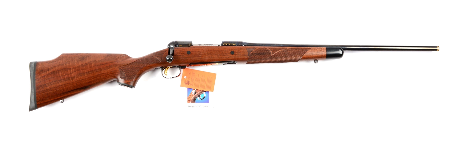 (M) CASED SAVAGE MODEL 10 50TH ANNIVERSARY BOLT ACTION RIFLE.