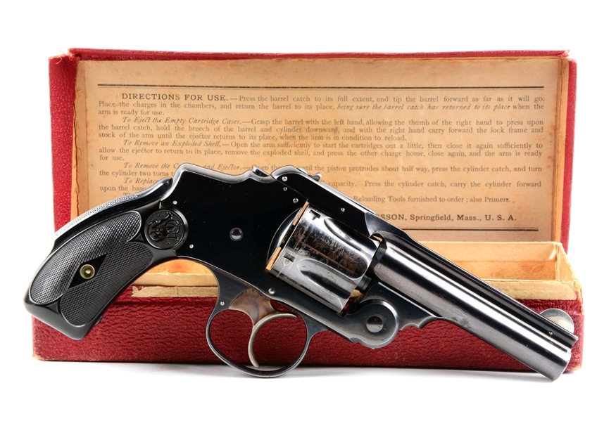 (A) BOXED S&W NEW DEPARTURE DOUBLE ACTION REVOLVER.