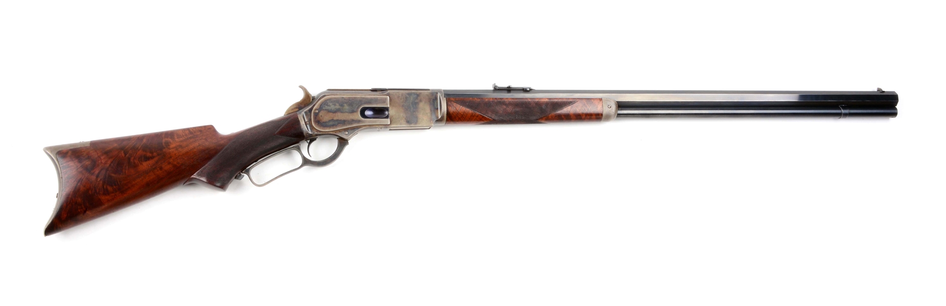(A) PHENOMENAL DELUXE WINCHESTER MODEL 1876 LEVER ACTION RIFLE.