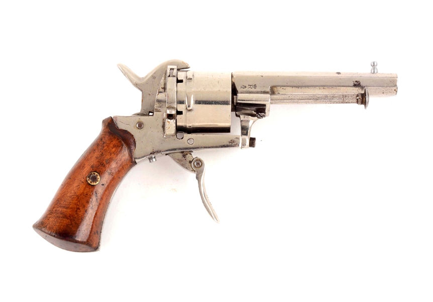 (A) BELGIUM SMALL FRAME FOLDING TRIGGER LEFAUCHEUX SYSTEM DOUBLE ACTION REVOLVER.