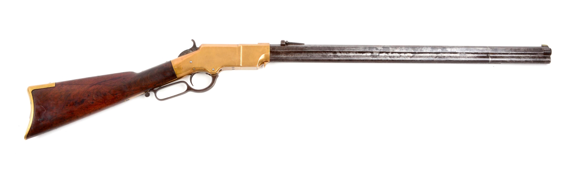 (A) TYPE I MARTIALLY MARKED U.S. HENRY LEVER ACTION RIFLE.