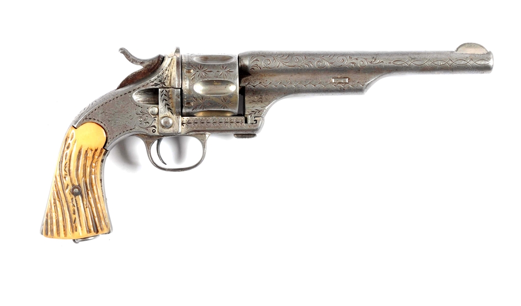 (A) FACTORY ENGRAVED MERWIN HULBERT 1ST MODEL OPEN TOP SINGLE ACTION REVOLVER.
