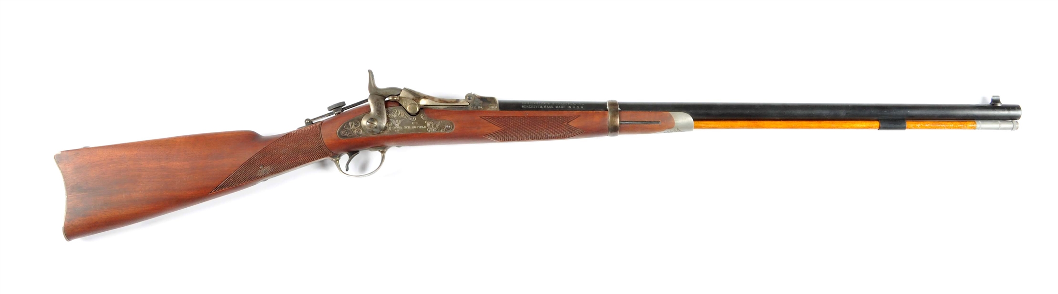 (A) BOXED H&R OFFICERS MODEL TRAPDOOR RIFLE.