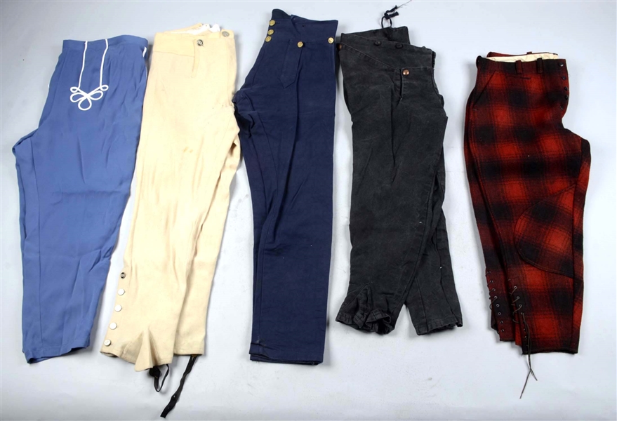 LOT OF 5: REPRODUCTION MILITARY & HUNTING TROUSERS