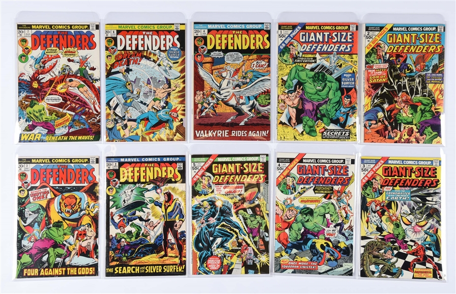 THE DEFENDERS MARVEL COMIC BOOK LOT #2 - 22 + GIANT SIZE DEFENDERS #1 - #5