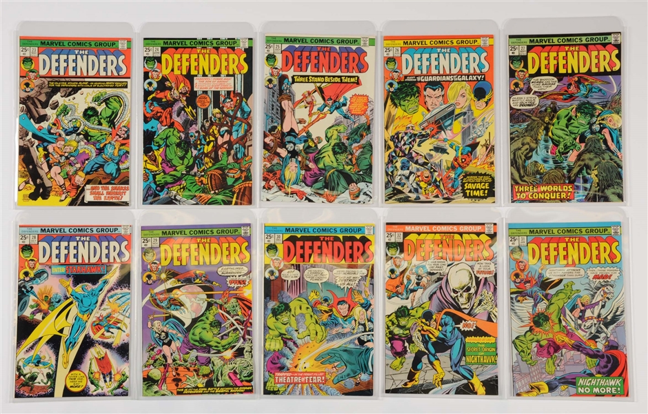 LOT OF 28: THE DEFENDERS MARVEL COMIC BOOKS #23-52, #103 & 1976 KINGSIZE #1