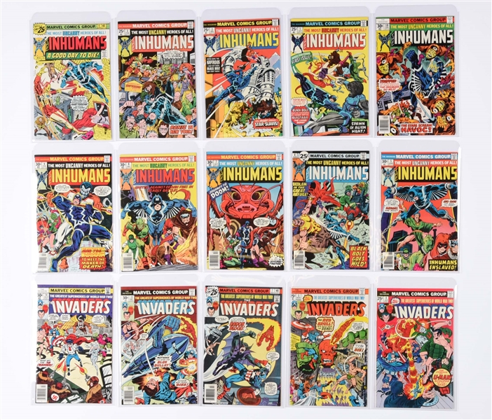 LOT OF 15: MARVEL BRONZE AGE COMIC BOOKS - THE INHUMANS & THE INVADERS