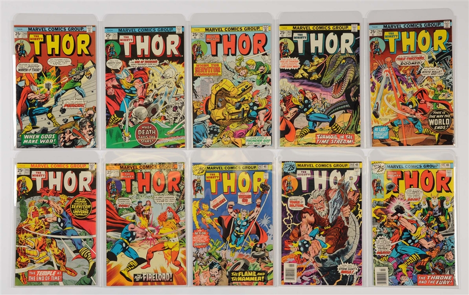 LOT OF 23: THE MIGHTY THOR BRONZE AGE COMIC BOOKS #240 - #261