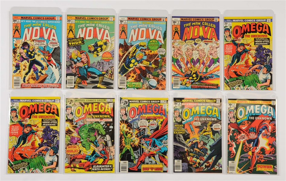 LOT OF MARVEL BRONZE AGE COMIC BOOKS: SUB MARINER, SPECTACULAR SPIDER-MAN, OMEGA THE UNKNOWN, THE MAN CALLED NOVA