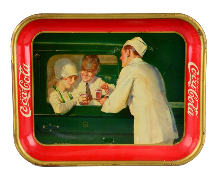 1927 COCA-COLA SERVING TRAY. 