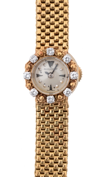 JAEGER LECOULTRE 18K LADIES YELLOW GOLD WATCH.