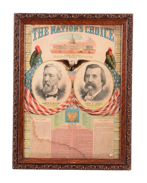 1884 PRESIDENTIAL REPUBLICAN CANDIDATES POSTER.