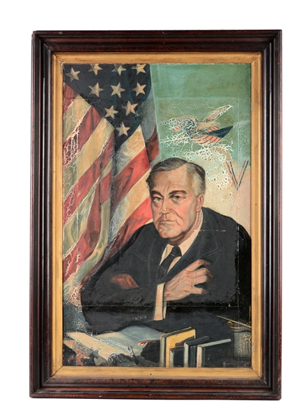 FRAMED PORTRAIT OF PRESIDENT FRANKLIN D. ROOSEVELT.