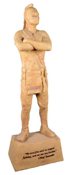 FIBERGLASS NATIVE AMERICAN STATUE. 