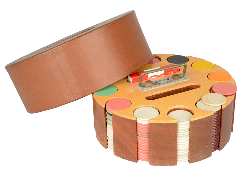 VINTAGE POKER CHIP CADDY.