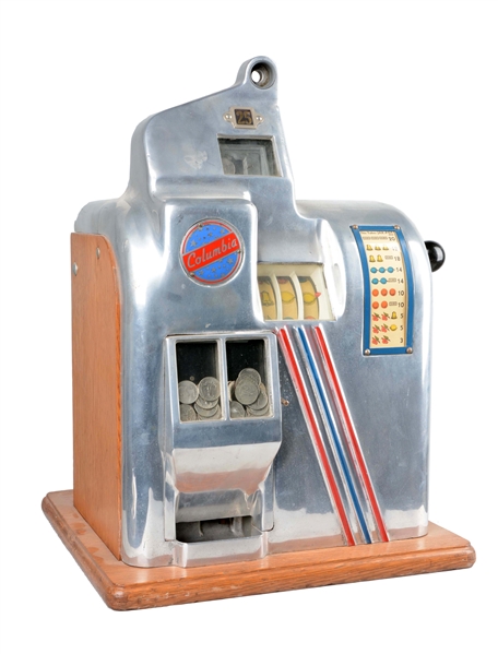 **25¢ GROETCHEN COLUMBIA SLOT MACHINE.