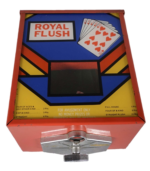 5¢ SHELBY MFG. ROYAL FLUSH COUNTERTOP DICE GAME.