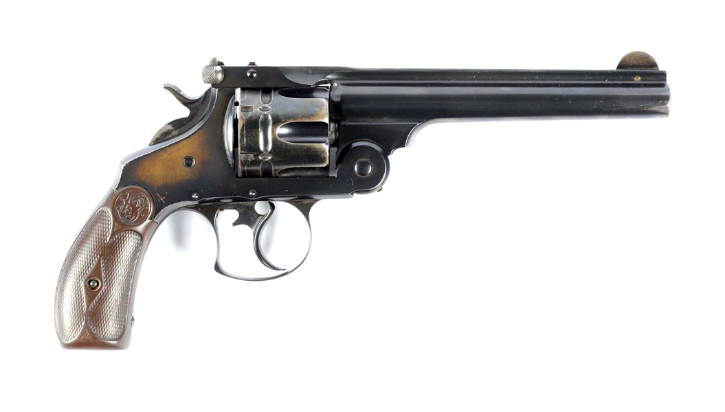 (A) S&W NEW MODEL NO. 3 NAVY FRONTIER MODEL DOUBLE ACTION REVOLVER.
