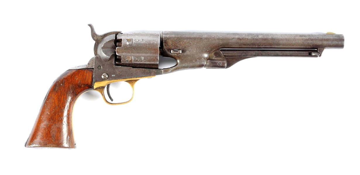 (A) COLT MODEL 1860 U.S. ARMY .44 PERCUSSION REVOLVER WITH LONG FLUTE CYLINDER.