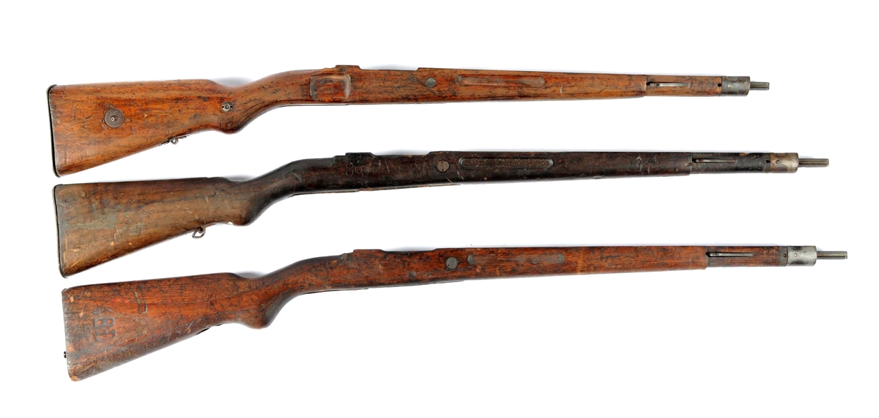 LOT OF 3: ASSORTED PERIOD MAUSER MILITARY RIFLE STOCKS.