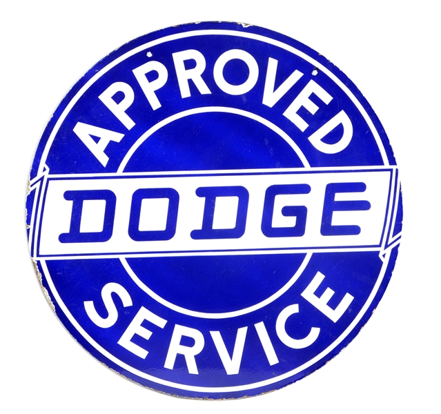 DODGE APPROVED SERVICE PORCELAIN SIGN.