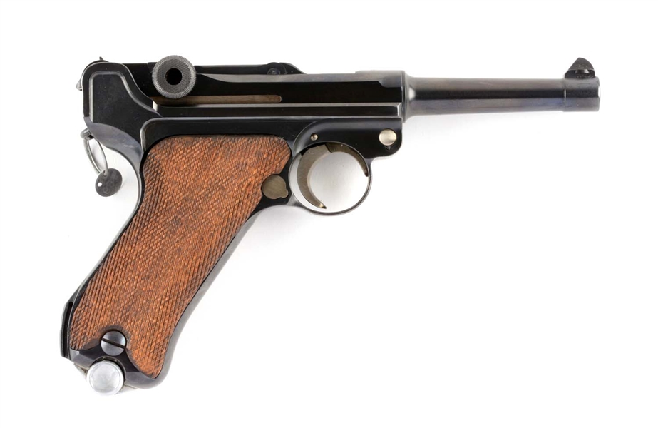 (C) 1934 MAUSER DATED CONTRACT (1936) COMMERCIAL LUGER SEMI-AUTOMATIC PISTOL WITH HOLSTER.