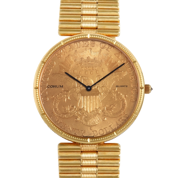 CORUM MENS YELLOW GOLD $20 COIN AUTOMATIC WATCH 