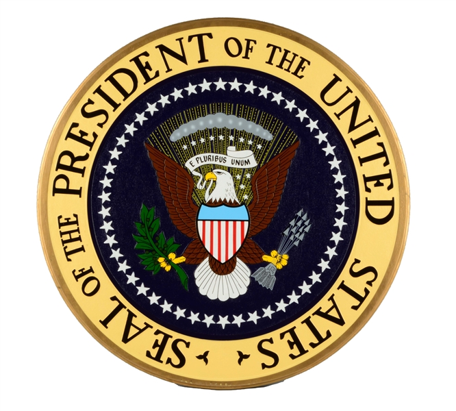 PRESIDENT OF THE UNITED STATES SEAL WOOD SIGN.