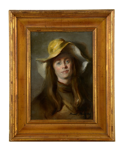 PORTRAIT OF A YOUNG WOMAN BY FRANK MASON.