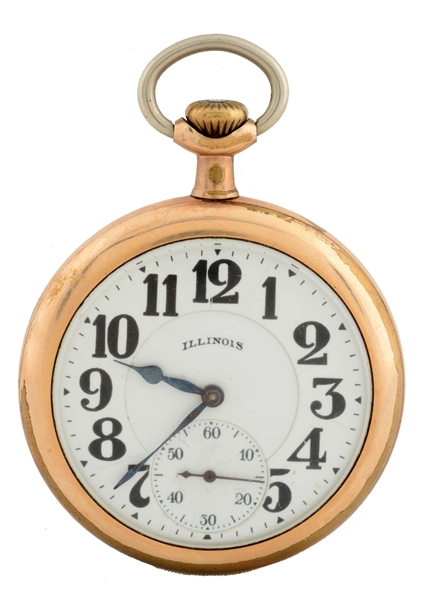 GOLD FILLED ILLINOIS POCKET WATCH. 
