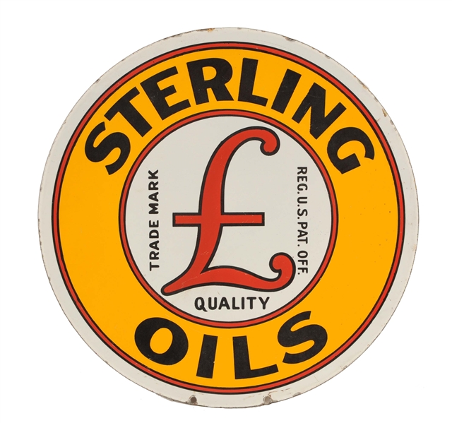 STERLING OILS PORCELAIN SIGN.