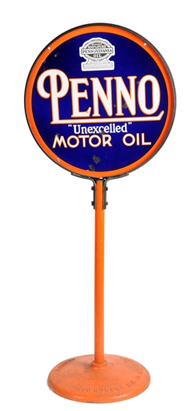 PENNO MOTOR OIL PORCELAIN SIGN.