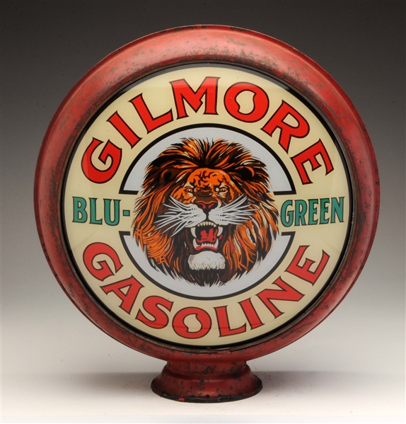 GILMORE BLU-GREEN GASOLINE 15" SINGLE GLOBE LENS.