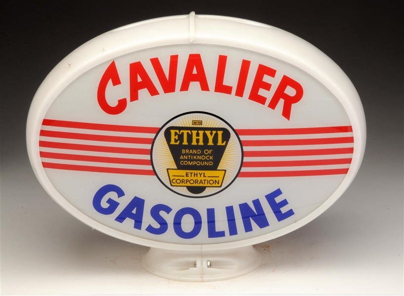 CAVALIER GASOLINE W/ETHYL LOGO OVAL GLOBE LENSES.