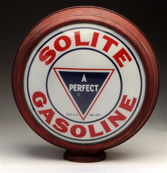 SOLITE "A PERFECT" GASOLINE 16-1/2" SINGLE GLOBE LENS.