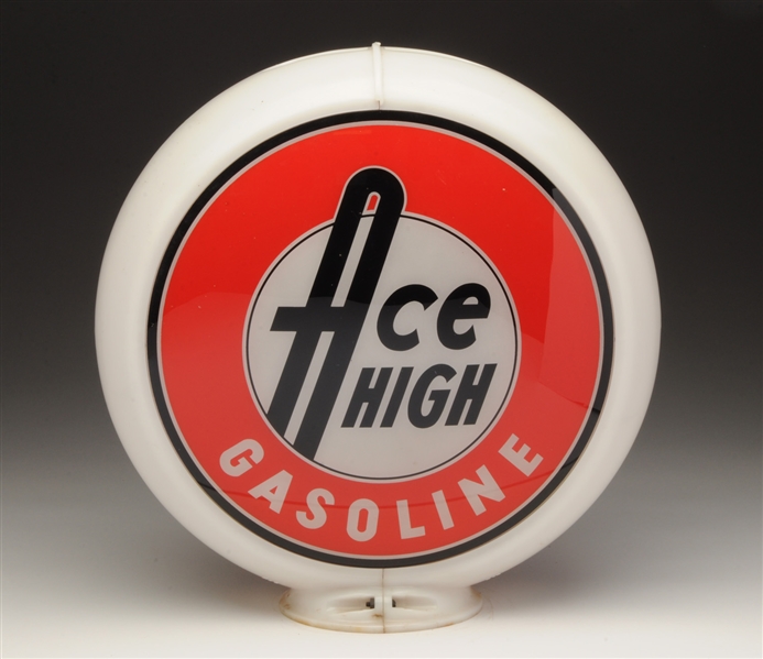 ACE HIGH GASOLINE 13-1/2" GLOBE LENSES.
