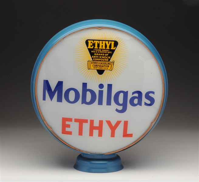 MOBILGAS W/ ETHYL LOGO 15" GLOBE LENSES.