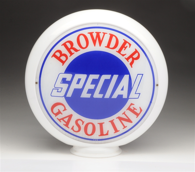 BROWDER SPECIAL GASOLINE 13-1/2" GLOBE LENSES.