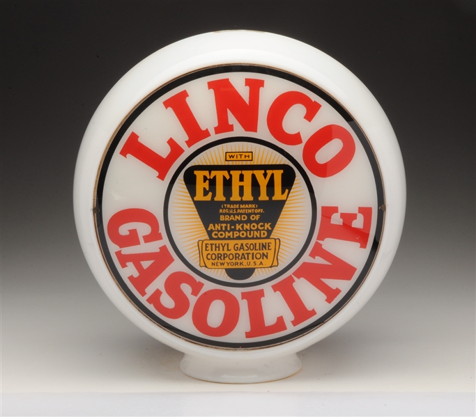 LINCO GASOLINE W/ ETHYL LOGO 13-1/2" GLOBE LENSES.