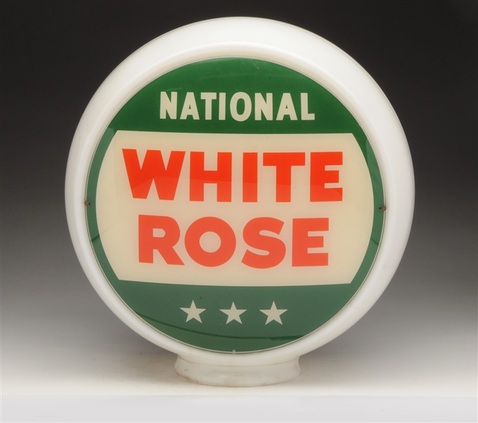NATIONAL WHITE ROSE 13-1/2" GLOBE LENSES.