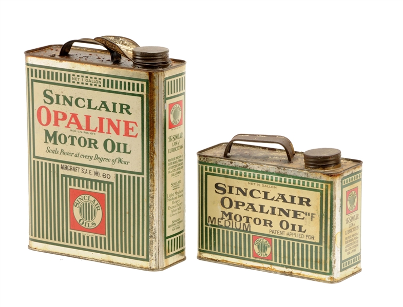 LOT OF 2: SINCLAIR MOTOR OIL METAL CANS.