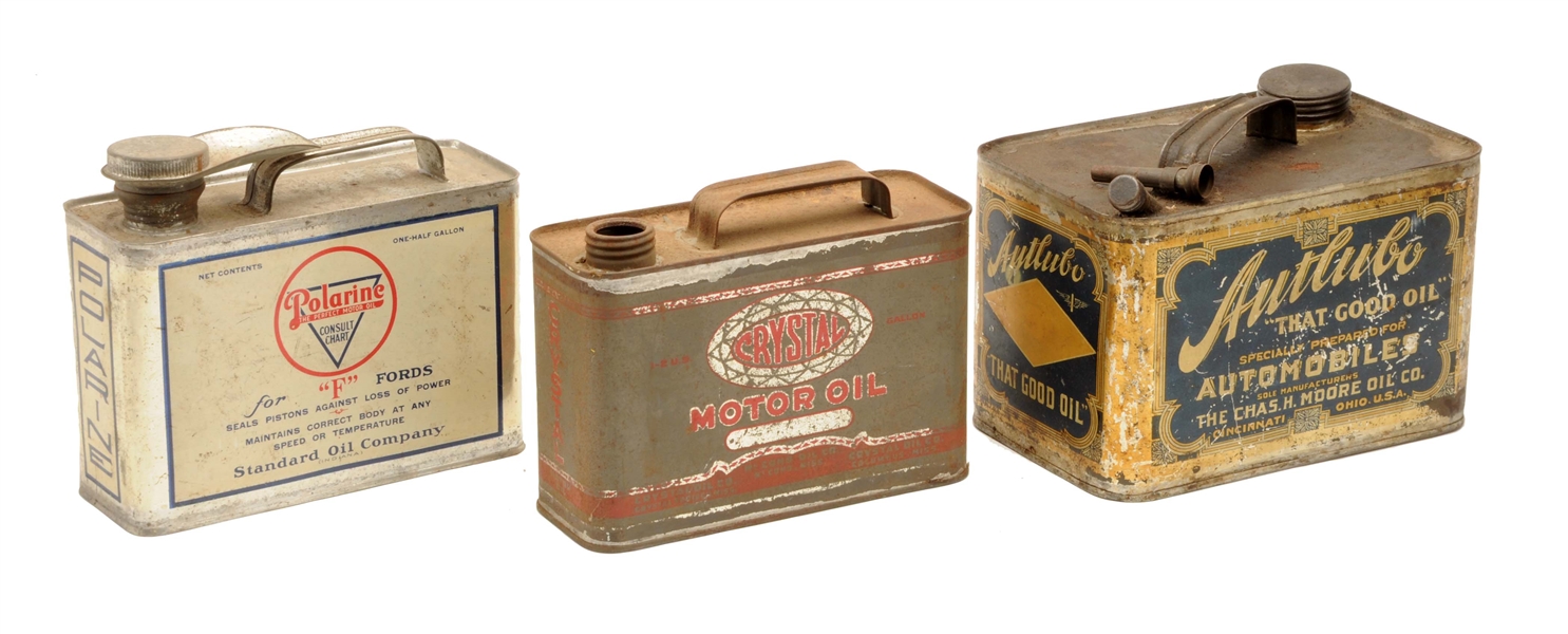 LOT OF 3: MOTOR OIL CANS.