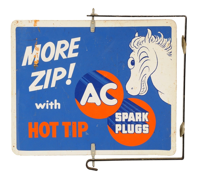 RARE AC SPARK PLUGS - PHILLIPS 66 METAL SPINNER SIGN.