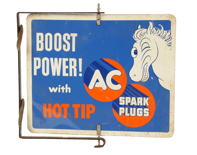 AC SPARK PLUGS - PAN AM METAL SPINNER SIGN.