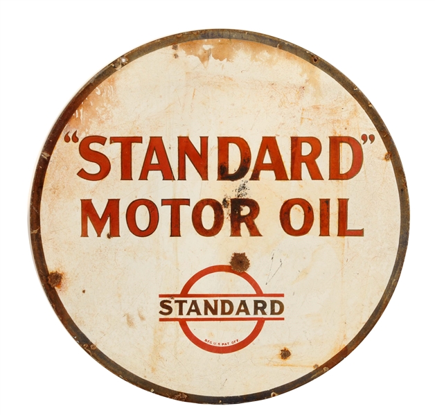 "STANDARD" MOTOR OIL GASOLINE PORCELAIN SIGN.