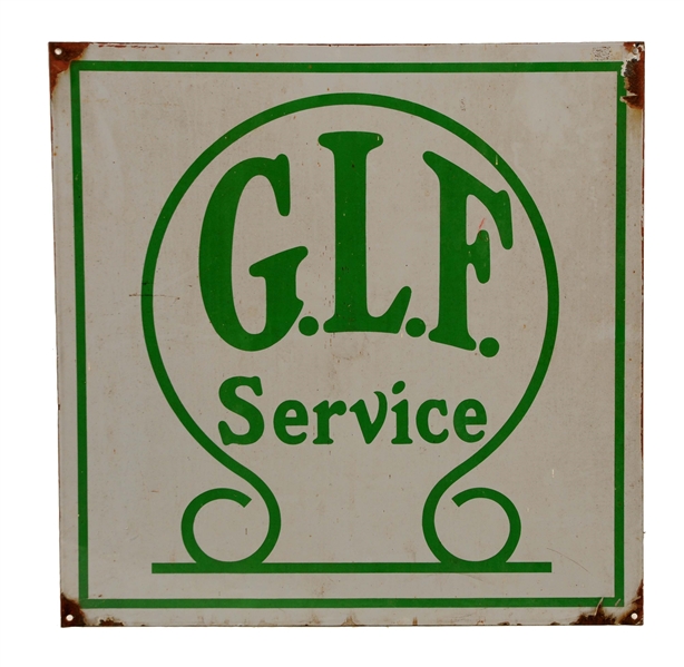 G.L.F. SERVICE PORCELAIN SIGN.